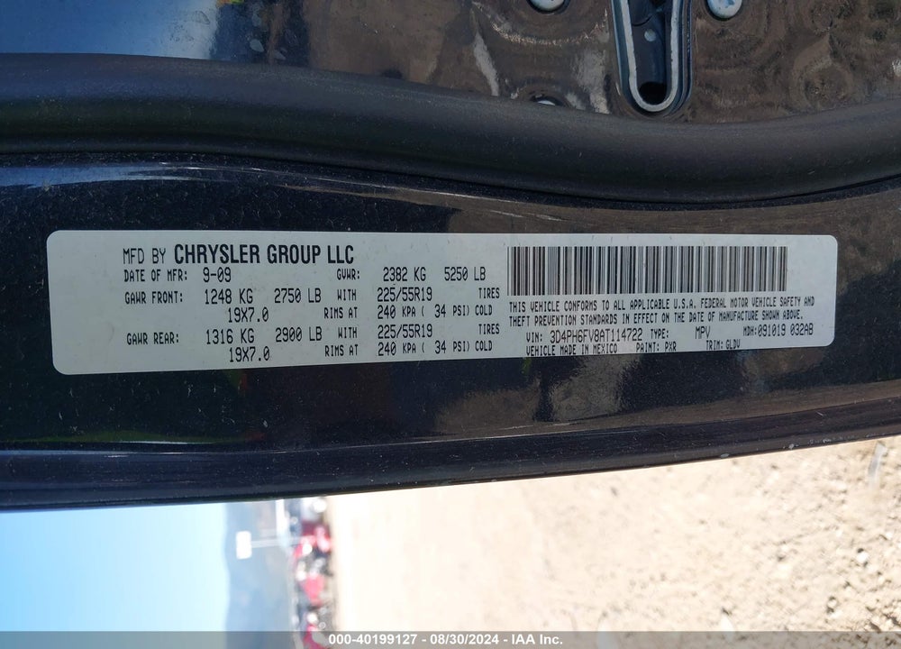 2010 DODGE JOURNEY R/T VIN: 3D4PH6FV8AT114722