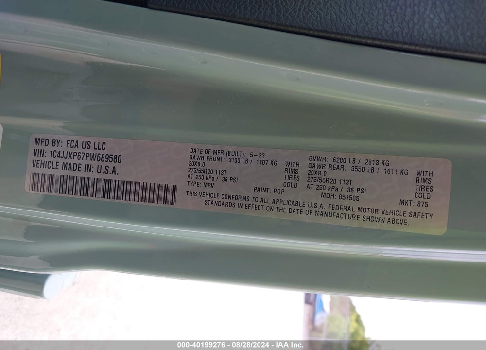 2023 JEEP WRANGLER 4XE SAHARA 4X4 VIN: 1C4JJXP67PW689580