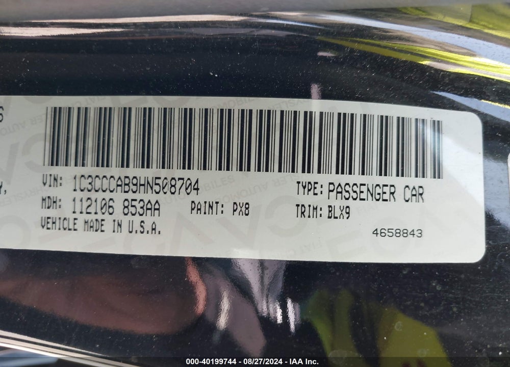 2017 CHRYSLER 200 LIMITED PLATINUM VIN: 1C3CCCAB9HN508704