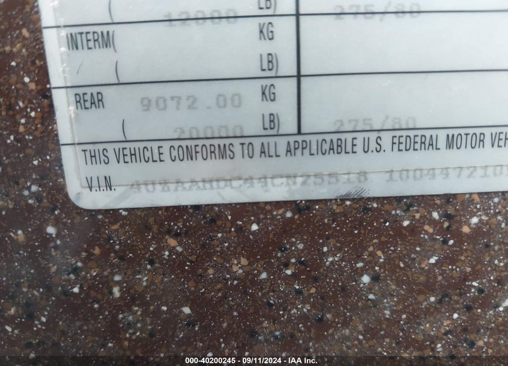 2004 FREIGHTLINER CHASSIS X LINE MOTOR HOME VIN: 4UZAAHDC44CN25518