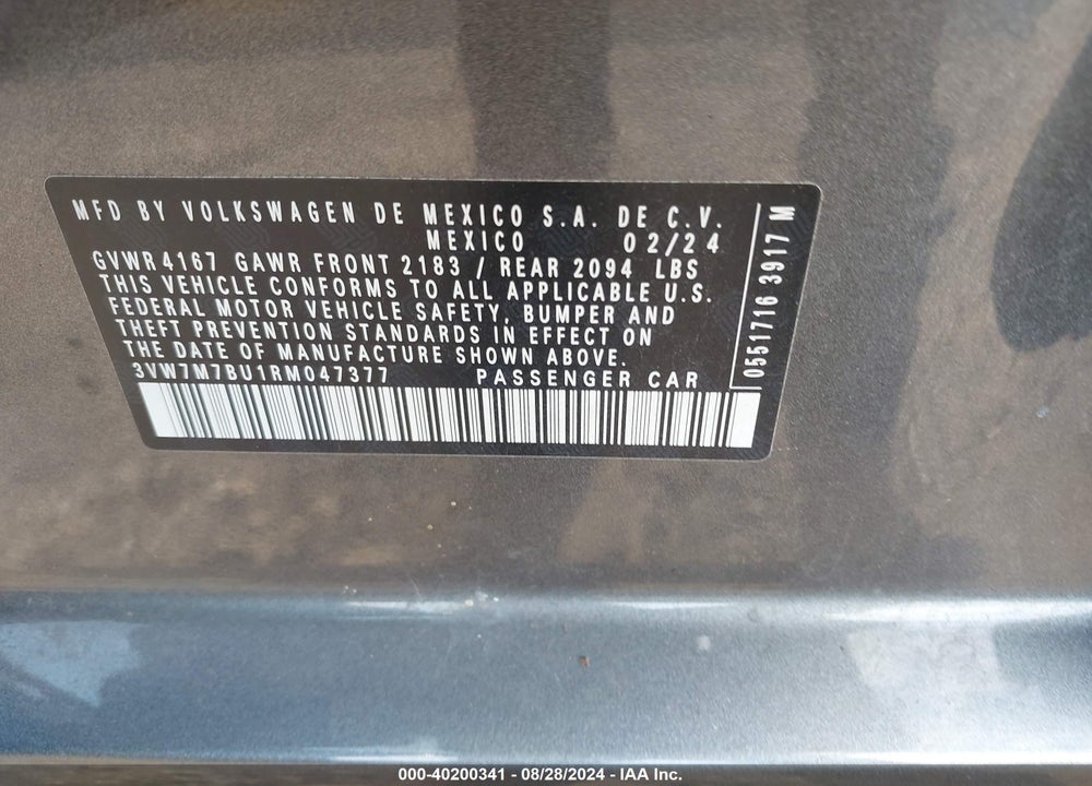 2024 VOLKSWAGEN JETTA 1.5T SE VIN: 3VW7M7BU1RM047377
