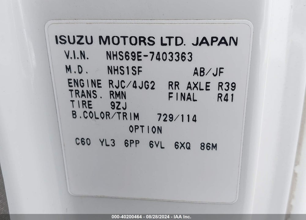 1996 ISUZU TERRA 500 VIN: NHS69E7403363