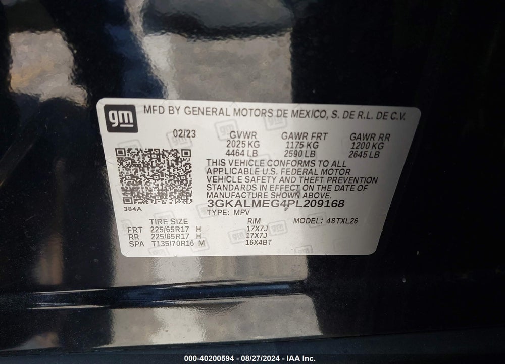 2023 GMC TERRAIN FWD SLE VIN: 3GKALMEG4PL209168