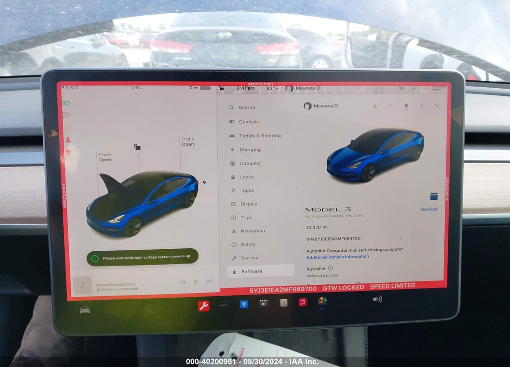 2021 TESLA MODEL 3 STANDARD RANGE PLUS REAR-WHEEL DRIVE VIN: 5YJ3E1EA2MF089700
