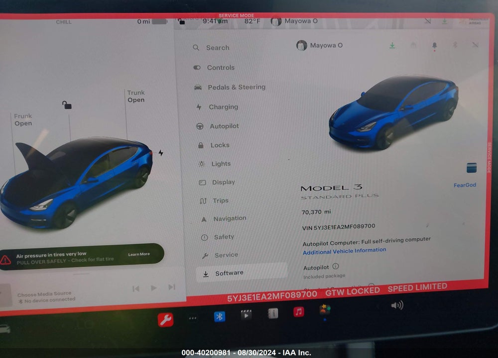 2021 TESLA MODEL 3 STANDARD RANGE PLUS REAR-WHEEL DRIVE VIN: 5YJ3E1EA2MF089700