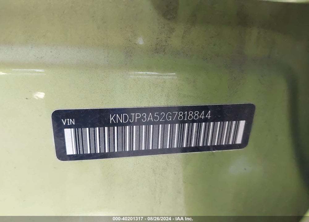 2016 KIA SOUL VIN: KNDJP3A52G7818844