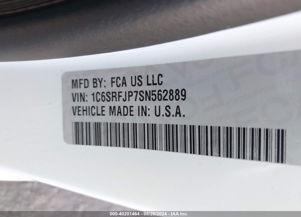 2025 RAM 1500 LAIE  4X4 5'7 BOX VIN: 1C6SRFJP7SN562889
