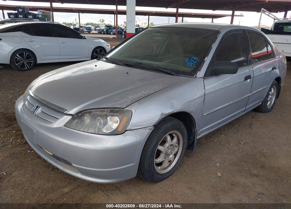 2001 HONDA CIVIC LX VIN: 1HGES15551L058780