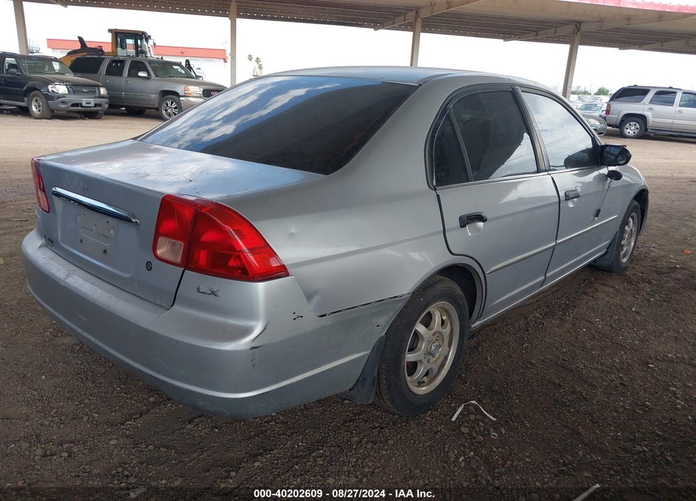 2001 HONDA CIVIC LX VIN: 1HGES15551L058780