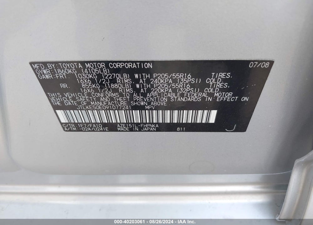 2009 SCION XB VIN: JTLKE50E091077241