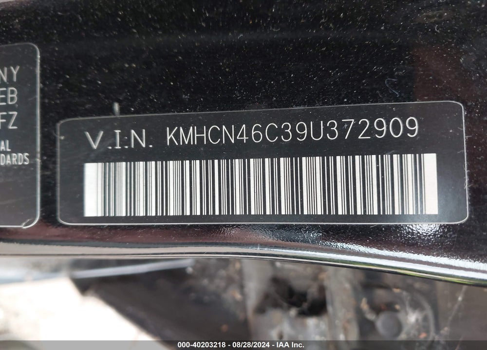 2009 HYUNDAI ACCENT VIN: KMHCN46C39U372909