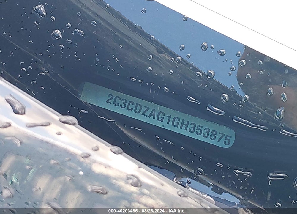 2016 DODGE CHALLENGER SXT VIN: 2C3CDZAG1GH353875