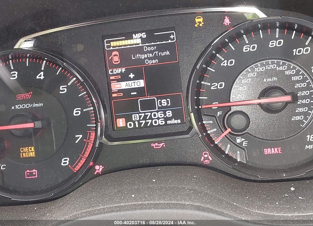 2020 SUBARU WRX STI LIMITED VIN: JF1VA2Y69L9826326