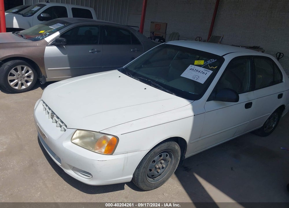 2002 HYUNDAI ACCENT GL VIN: KMHCG45C52U396470