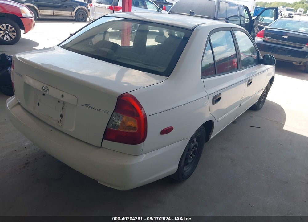2002 HYUNDAI ACCENT GL VIN: KMHCG45C52U396470