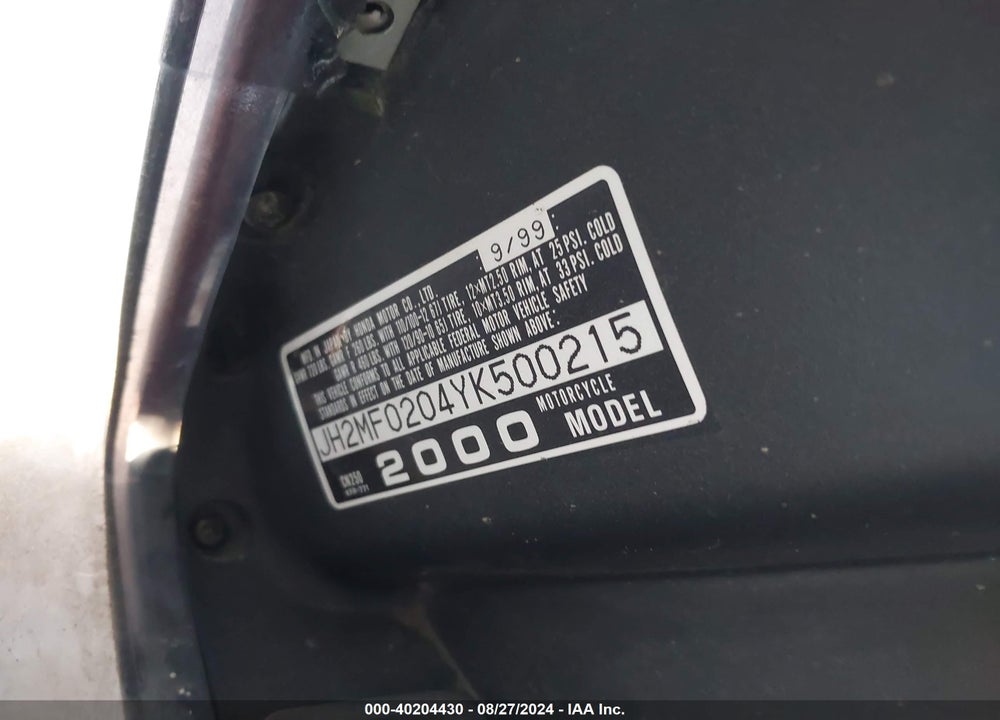 2000 HONDA CN250 VIN: JH2MF0204YK500215