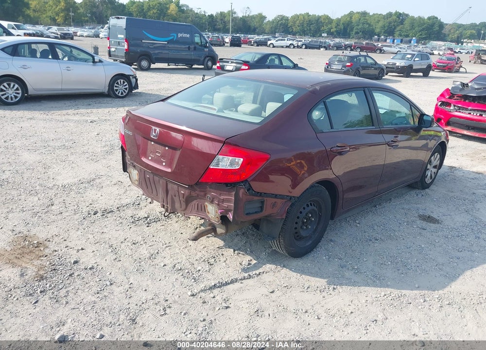 2012 HONDA CIVIC LX VIN: 19XFB2F54CE345028