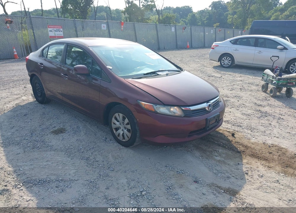 2012 HONDA CIVIC LX VIN: 19XFB2F54CE345028