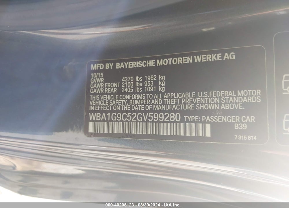2016 BMW 228I XDRIVE VIN: WBA1G9C52GV599280