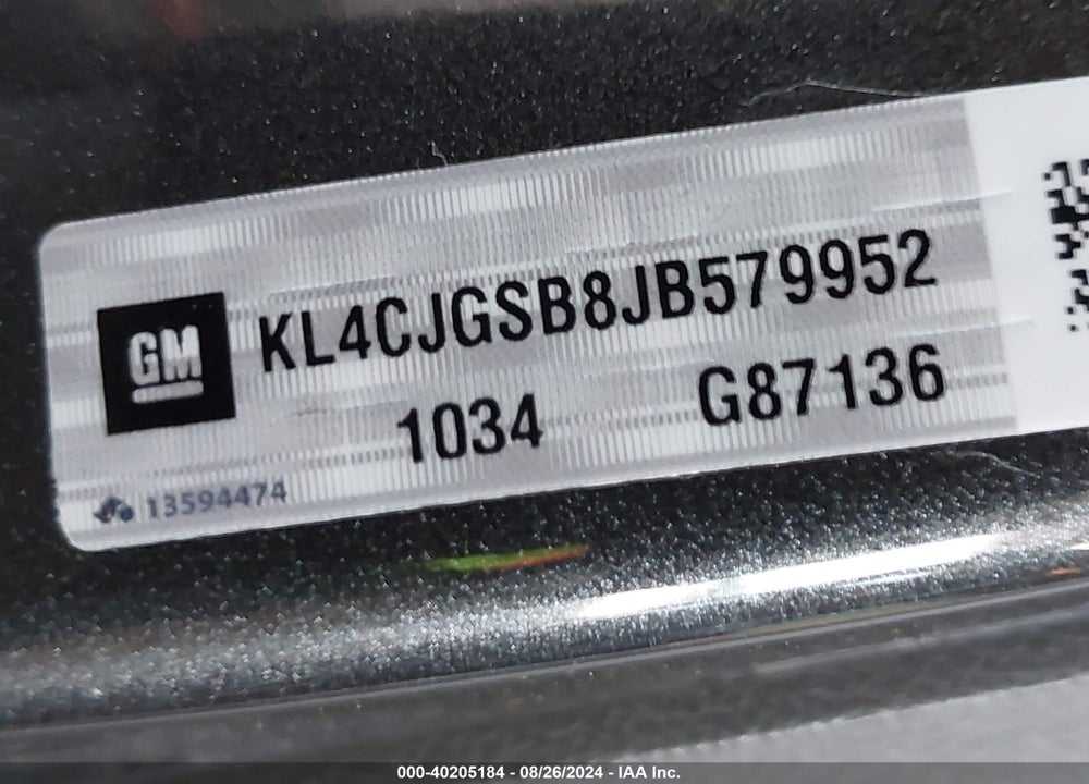 2018 BUICK ENCORE ESSENCE VIN: KL4CJGSB8JB579952