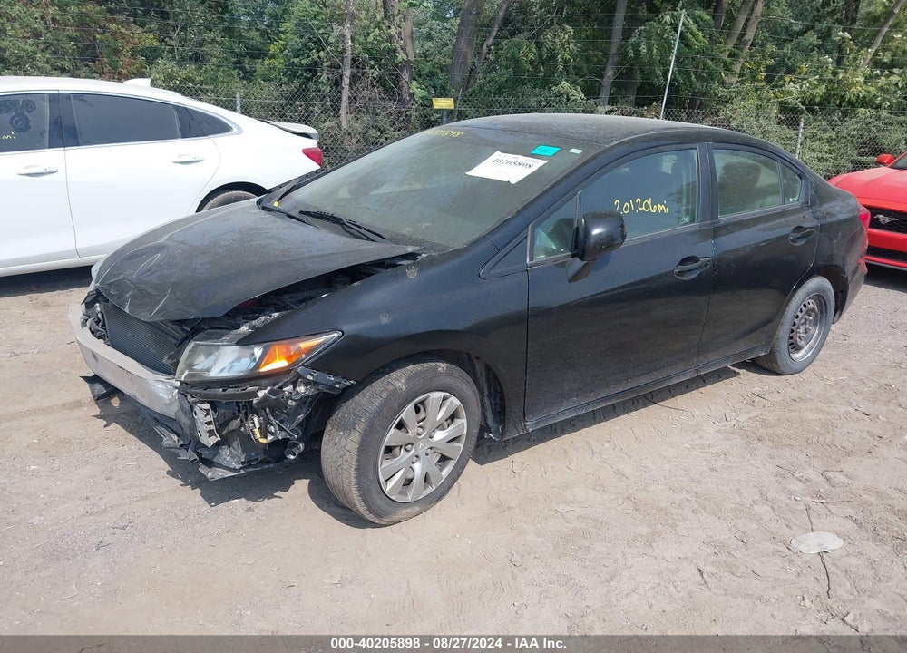 2012 HONDA CIVIC LX VIN: 19XFB2F54CE109821