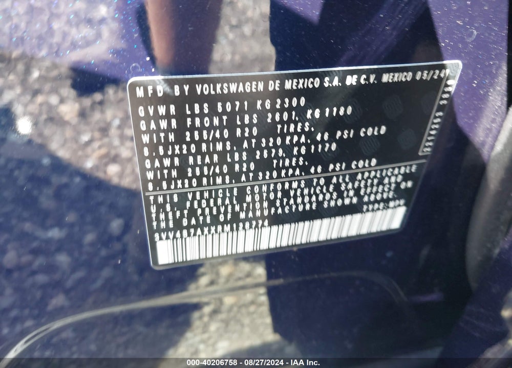 2024 VOLKSWAGEN TIGUAN 2.0T SEL R-LINE VIN: 3VV4B7AXXRM128774