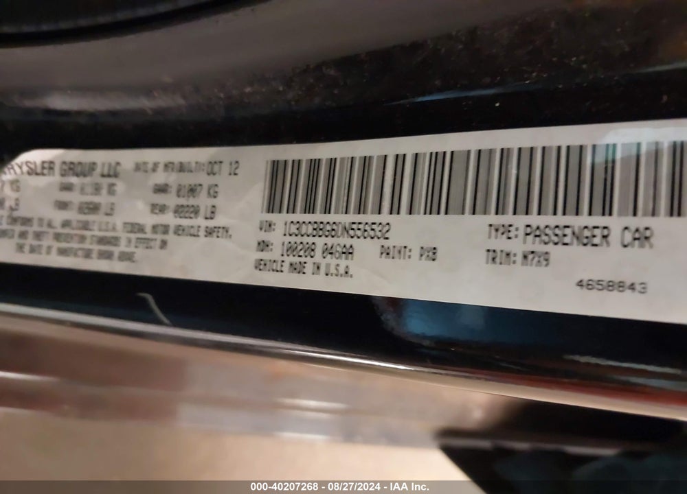 2013 CHRYSLER 200 VIN: 1C3CCBBG6DN556532