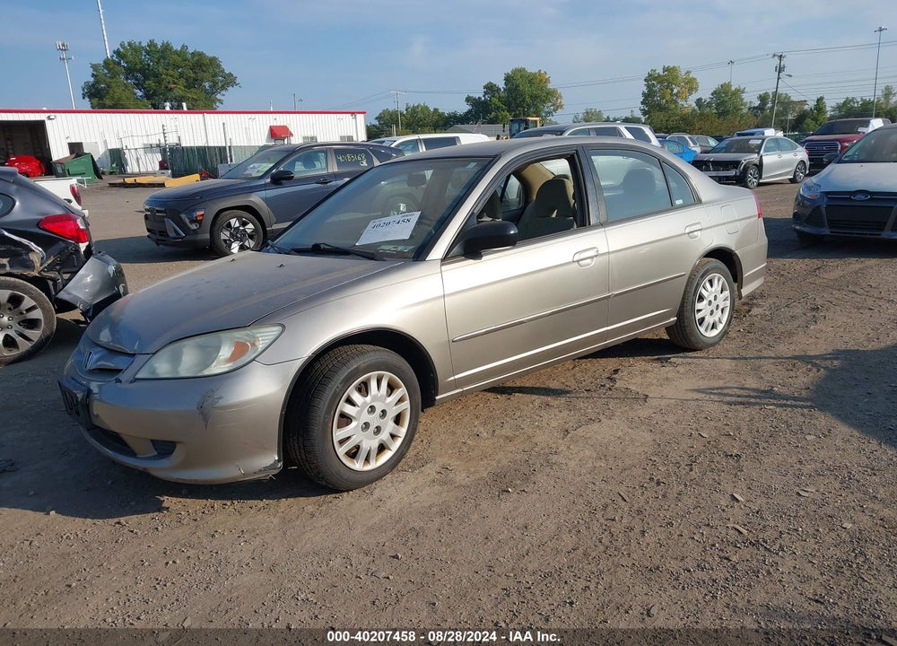 2005 HONDA CIVIC LX VIN: 1HGES16525L020783