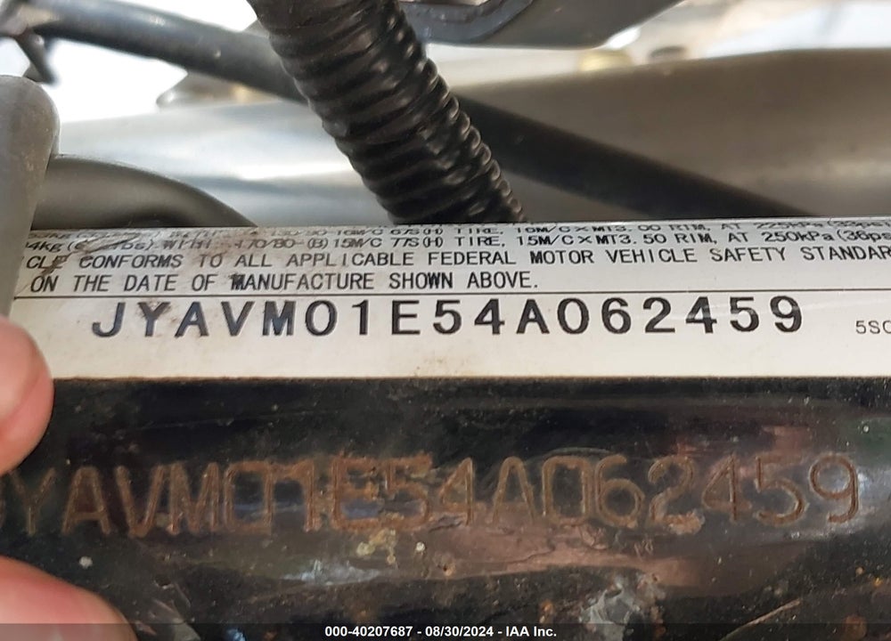 2004 YAMAHA XVS65 A VIN: JYAVM01E54A062459