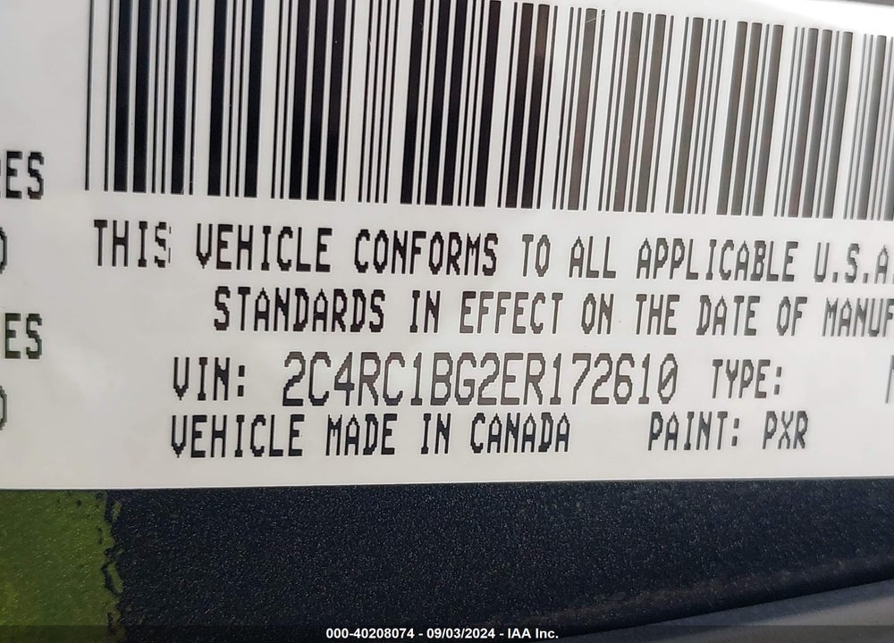 2014 CHRYSLER TOWN & COUNTRY TOURING VIN: 2C4RC1BG2ER172610