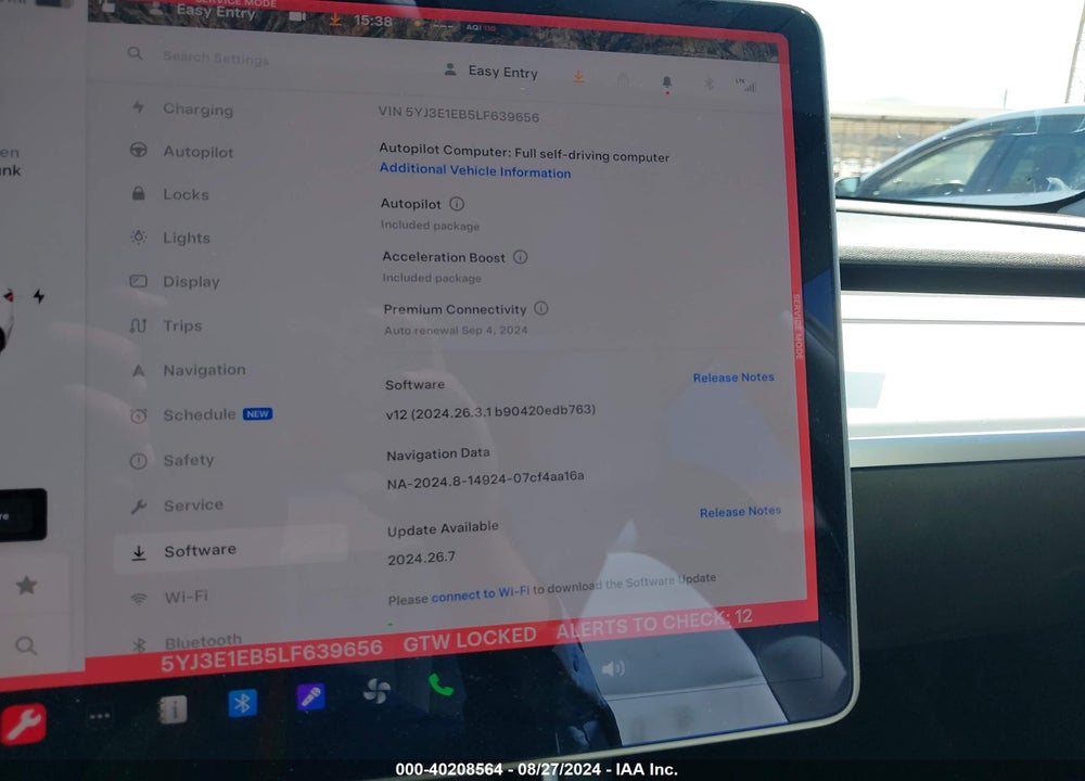2020 TESLA MODEL 3 LONG RANGE DUAL MOTOR ALL-WHEEL DRIVE VIN: 5YJ3E1EB5LF639656