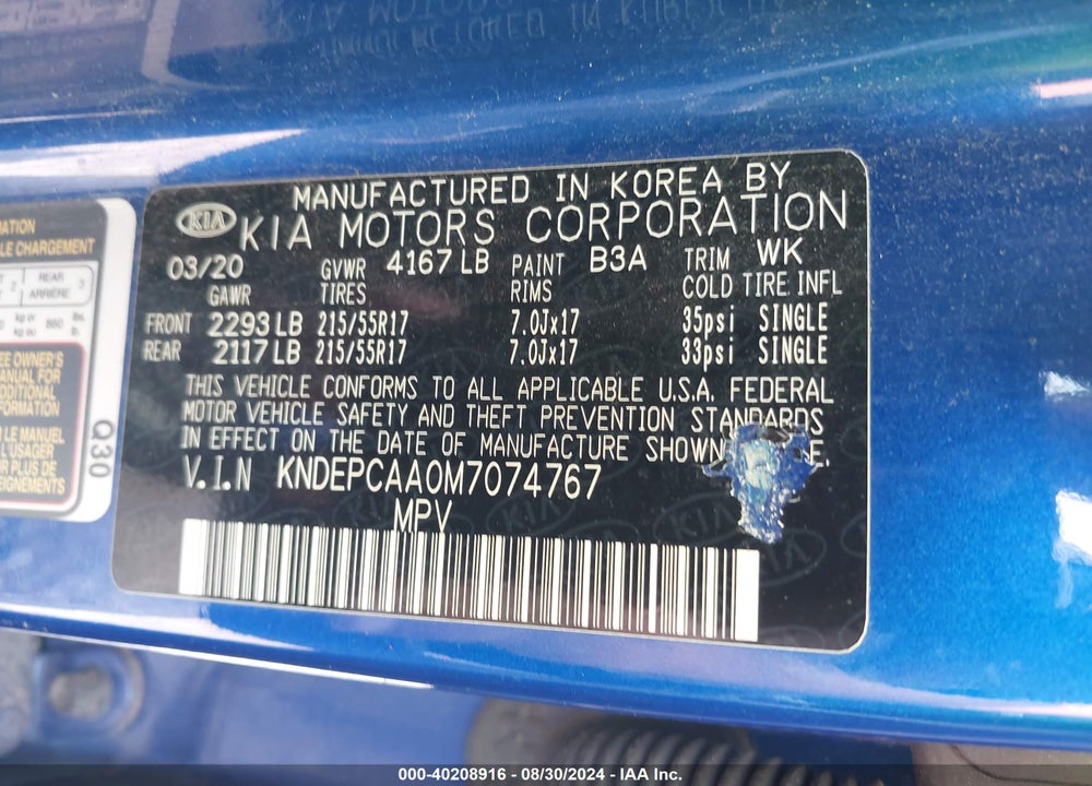 2021 KIA SELTOS LX VIN: KNDEPCAA0M7074767