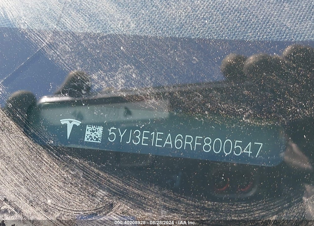 2024 TESLA MODEL 3 REAR-WHEEL DRIVE VIN: 5YJ3E1EA6RF800547