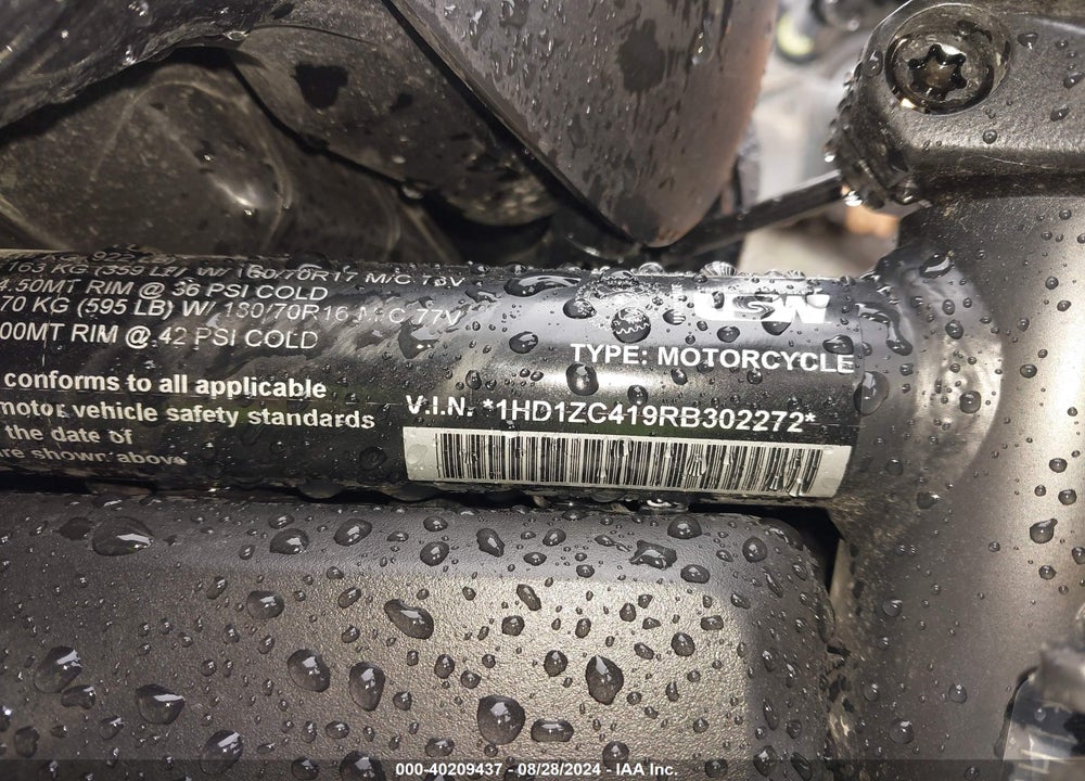 2024 HARLEY-DAVIDSON RH1250 S VIN: 1HD1ZC419RB302272