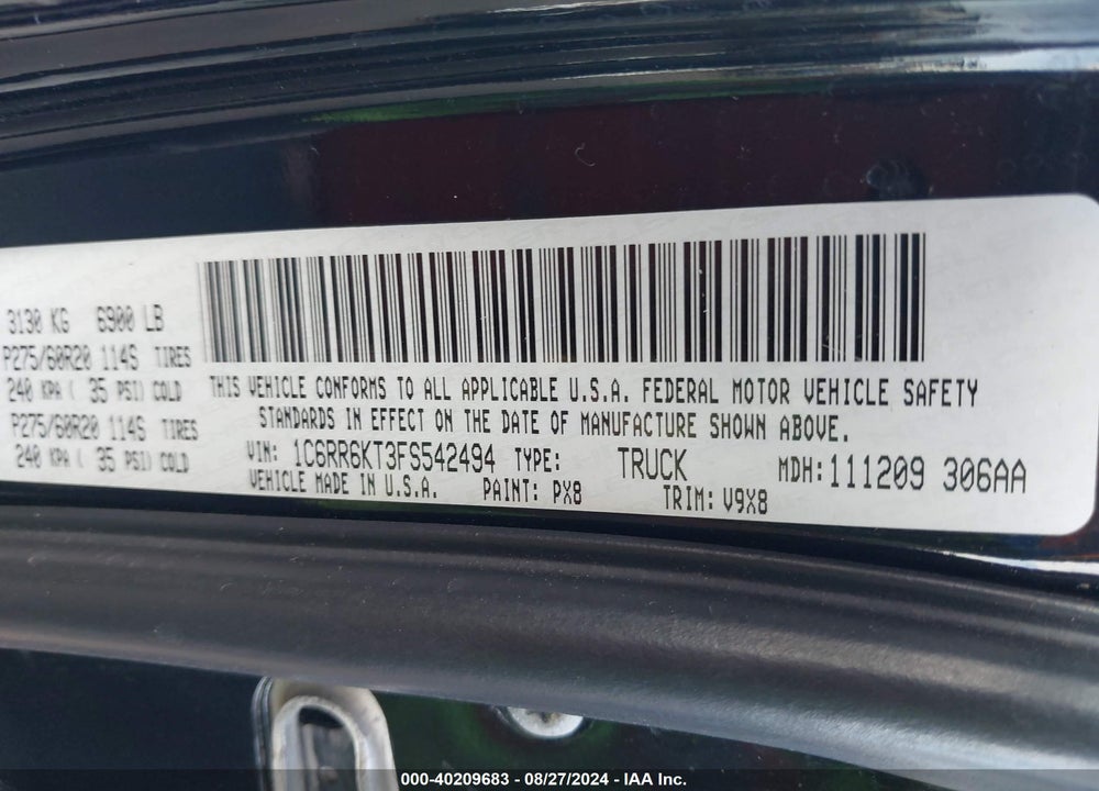 2015 RAM 1500 EXPRESS VIN: 1C6RR6KT3FS542494