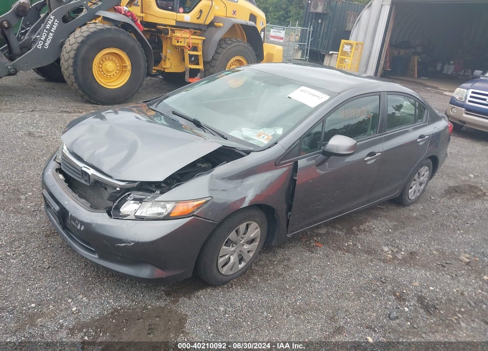 2012 HONDA CIVIC LX VIN: 19XFB2F52CE318099