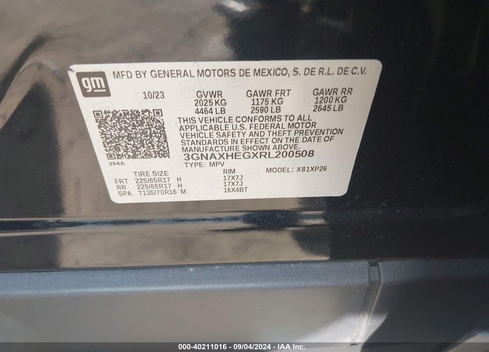 2024 CHEVROLET EQUINOX FWD LS VIN: 3GNAXHEGXRL200508