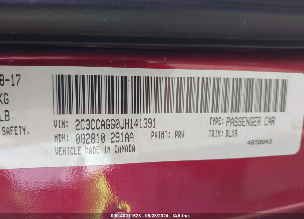 2018 CHRYSLER 300 300S AWD VIN: 2C3CCAGG0JH141391
