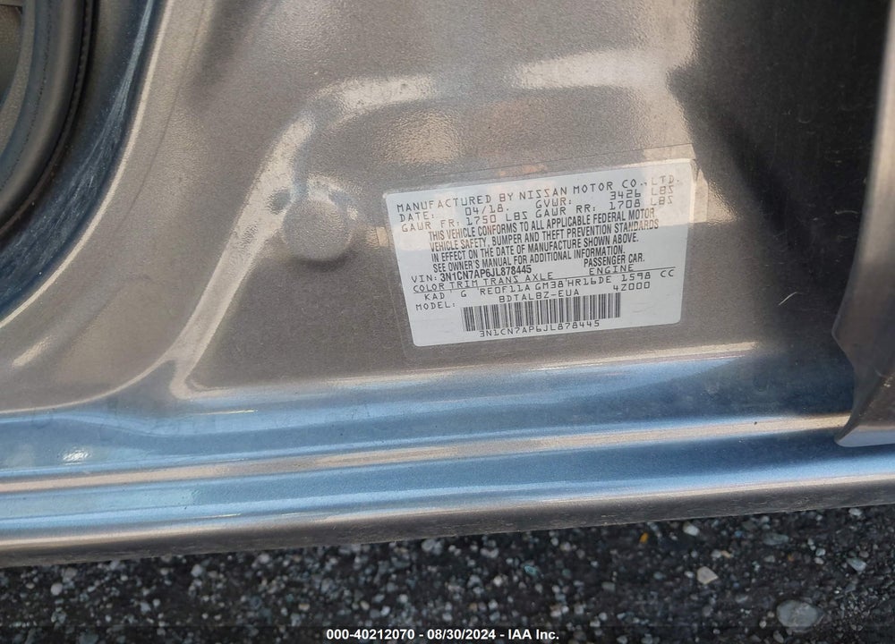 2018 NISSAN VERSA 1.6 SV VIN: 3N1CN7AP6JL878445