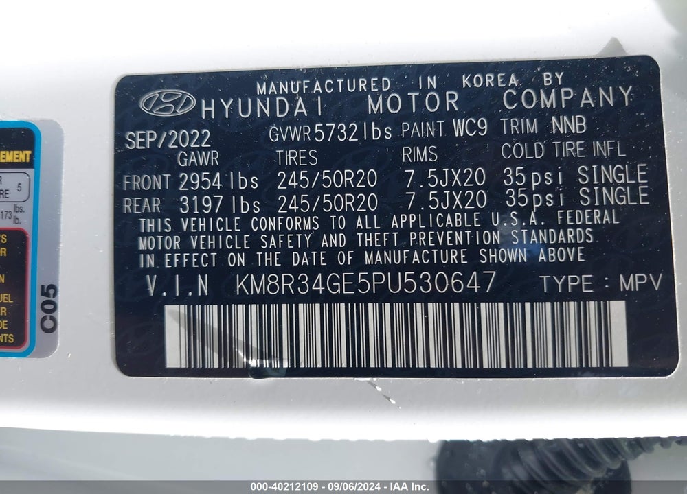 2023 HYUNDAI PALISADE XRT VIN: KM8R34GE5PU530647