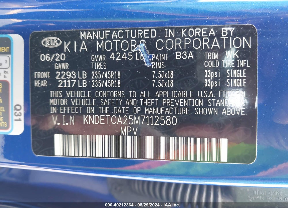 2021 KIA SELTOS SX TURBO VIN: KNDETCA25M7112580