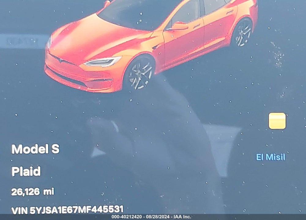 2021 TESLA MODEL S PLAID TRI MOTOR ALL-WHEEL DRIVE VIN: 5YJSA1E67MF445531