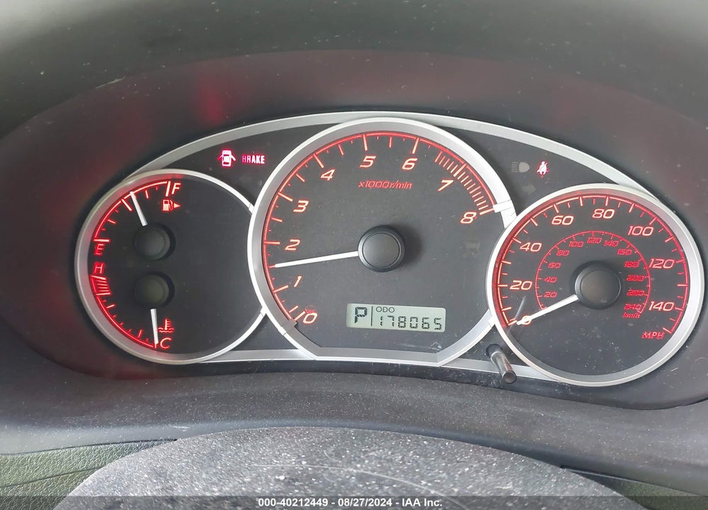 2009 SUBARU IMPREZA 2.5GT VIN: JF1GE74619H516430
