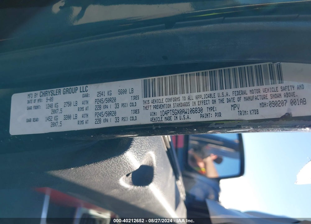 2010 DODGE NITRO SXT VIN: 1D4PT5GX0AW106830
