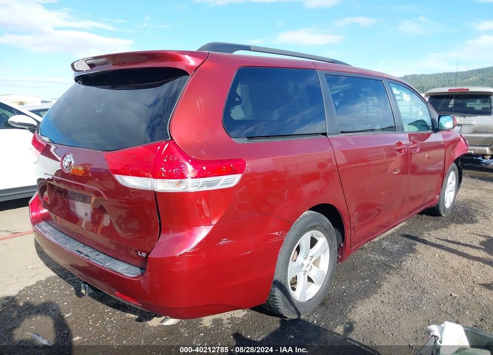 2012 TOYOTA SIENNA LE V6 8 PASSENGER VIN: 5TDKK3DCXCS247231