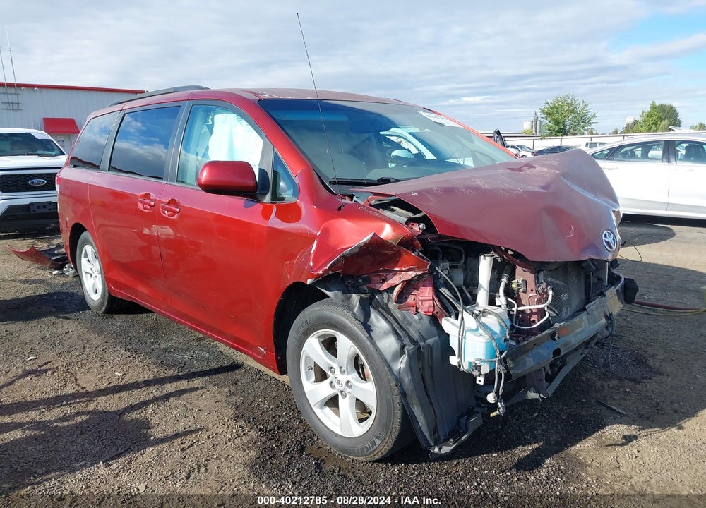 2012 TOYOTA SIENNA LE V6 8 PASSENGER VIN: 5TDKK3DCXCS247231