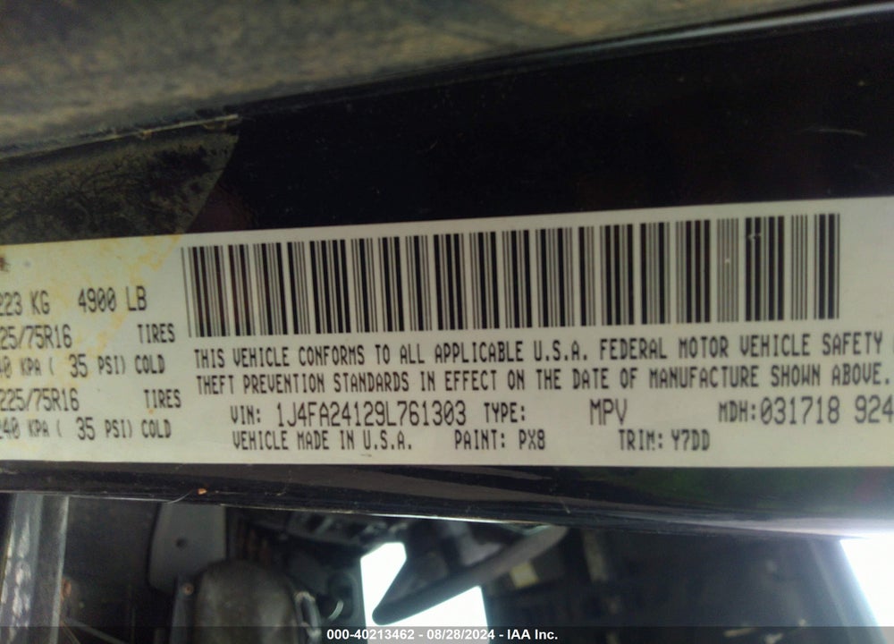 2009 JEEP WRANGLER X VIN: 1J4FA24129L761303