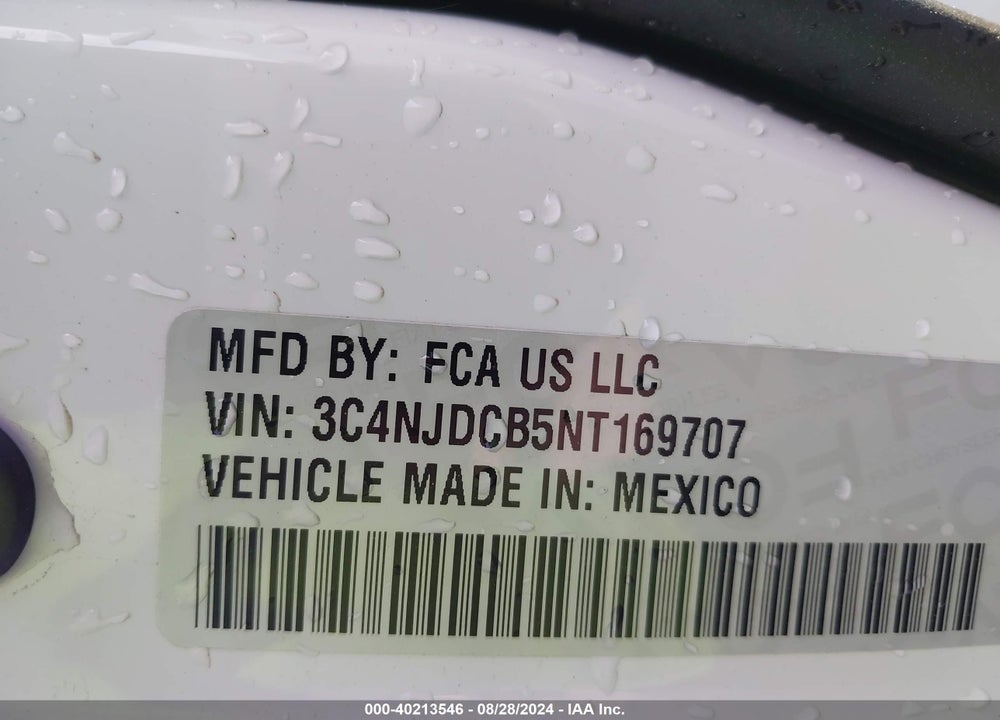 2022 JEEP COMPASS LIMITED 4X4 VIN: 3C4NJDCB5NT169707