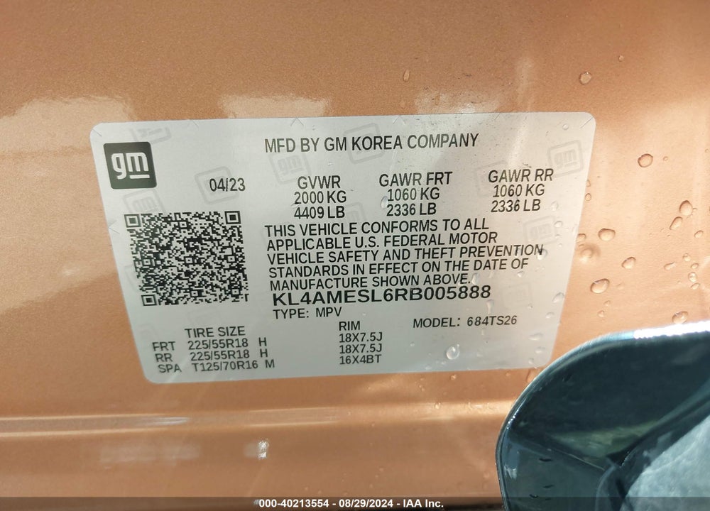 2024 BUICK ENCORE GX SPORT TOURING AWD VIN: KL4AMESL6RB005888
