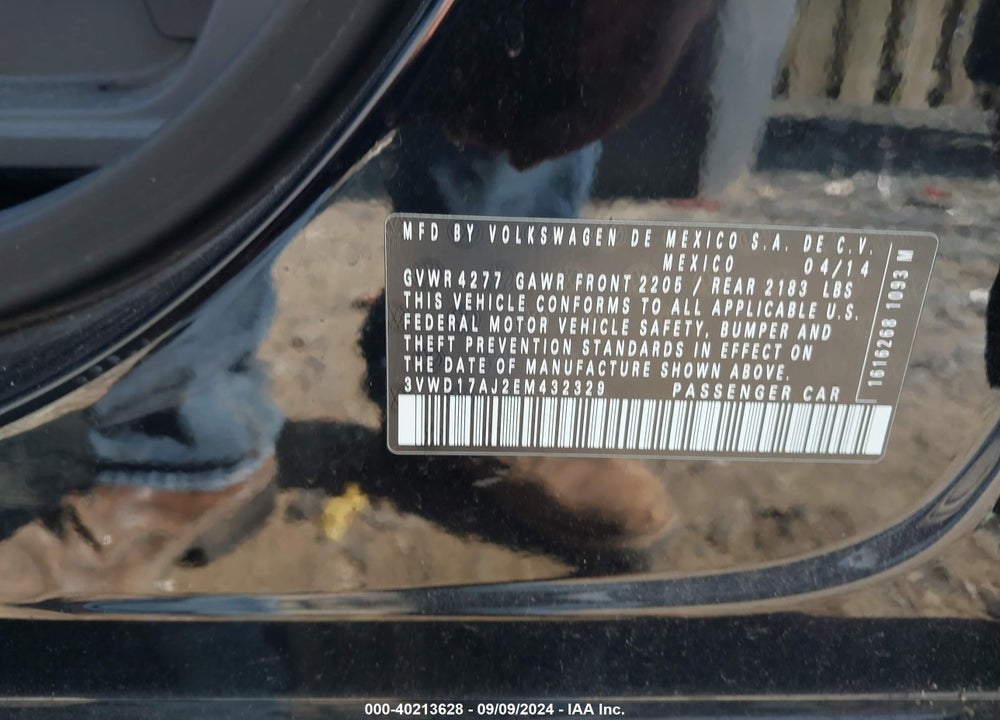 2014 VOLKSWAGEN JETTA 1.8T SE VIN: 3VWD17AJ2EM432329